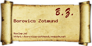 Borovics Zotmund névjegykártya